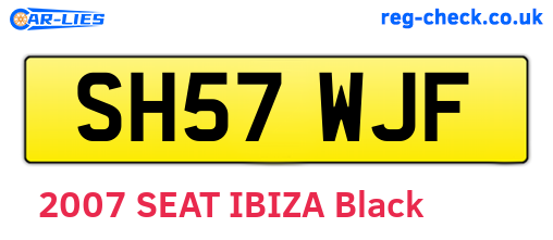 SH57WJF are the vehicle registration plates.