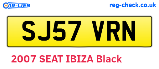 SJ57VRN are the vehicle registration plates.