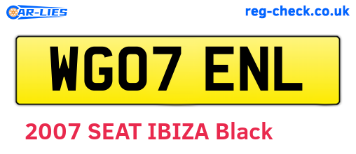 WG07ENL are the vehicle registration plates.