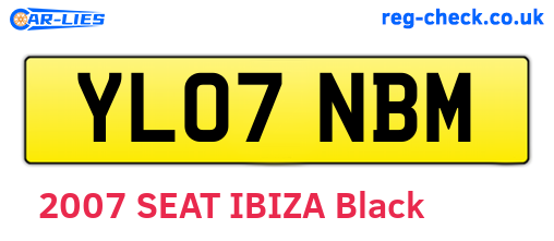 YL07NBM are the vehicle registration plates.