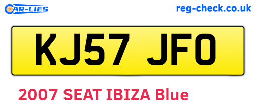KJ57JFO are the vehicle registration plates.