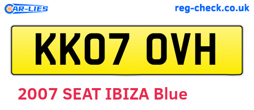 KK07OVH are the vehicle registration plates.