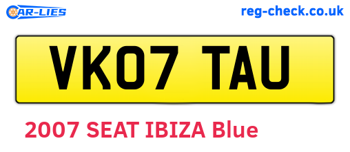 VK07TAU are the vehicle registration plates.