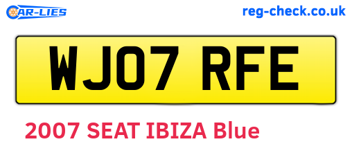 WJ07RFE are the vehicle registration plates.