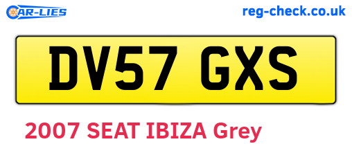 DV57GXS are the vehicle registration plates.