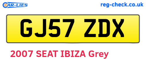 GJ57ZDX are the vehicle registration plates.