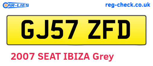 GJ57ZFD are the vehicle registration plates.