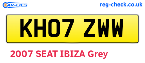 KH07ZWW are the vehicle registration plates.