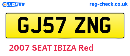 GJ57ZNG are the vehicle registration plates.