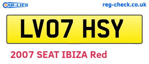 LV07HSY are the vehicle registration plates.