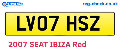 LV07HSZ are the vehicle registration plates.