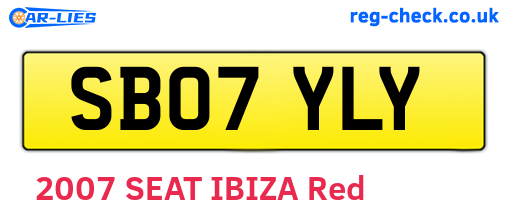 SB07YLY are the vehicle registration plates.