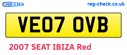 VE07OVB are the vehicle registration plates.