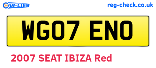 WG07ENO are the vehicle registration plates.