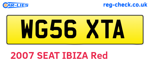 WG56XTA are the vehicle registration plates.