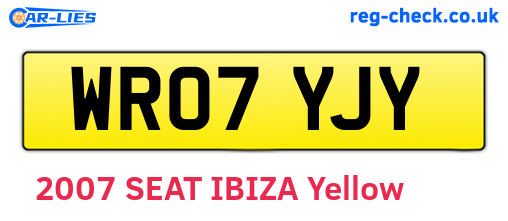 WR07YJY are the vehicle registration plates.