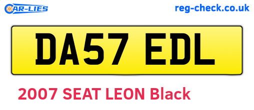 DA57EDL are the vehicle registration plates.