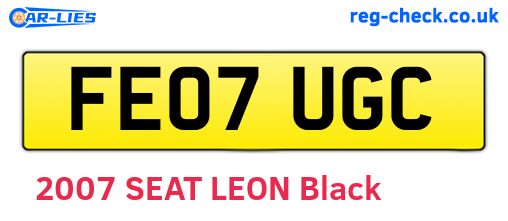 FE07UGC are the vehicle registration plates.