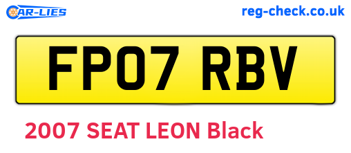 FP07RBV are the vehicle registration plates.