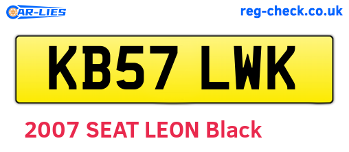 KB57LWK are the vehicle registration plates.