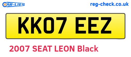 KK07EEZ are the vehicle registration plates.