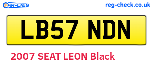 LB57NDN are the vehicle registration plates.