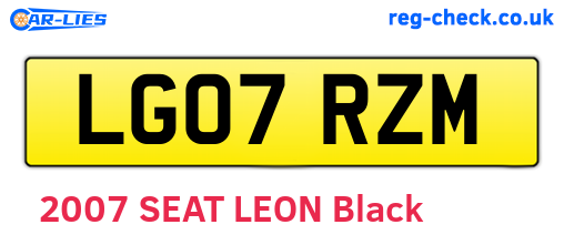LG07RZM are the vehicle registration plates.