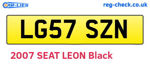 LG57SZN are the vehicle registration plates.
