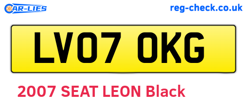 LV07OKG are the vehicle registration plates.