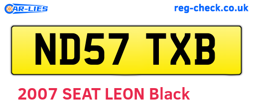 ND57TXB are the vehicle registration plates.