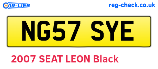 NG57SYE are the vehicle registration plates.