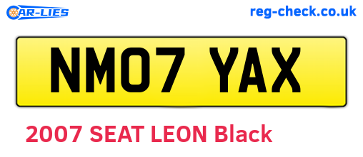 NM07YAX are the vehicle registration plates.