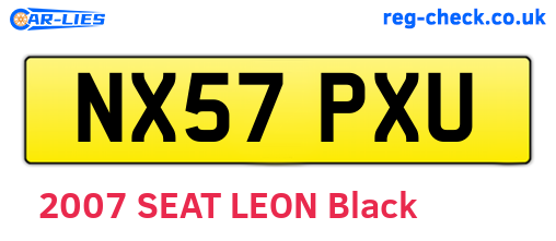 NX57PXU are the vehicle registration plates.