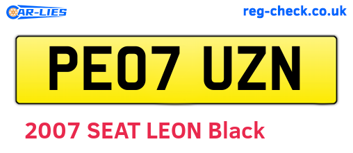 PE07UZN are the vehicle registration plates.