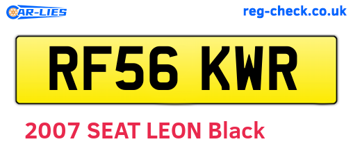RF56KWR are the vehicle registration plates.