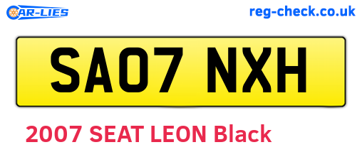 SA07NXH are the vehicle registration plates.