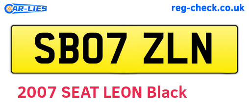 SB07ZLN are the vehicle registration plates.