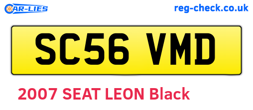 SC56VMD are the vehicle registration plates.