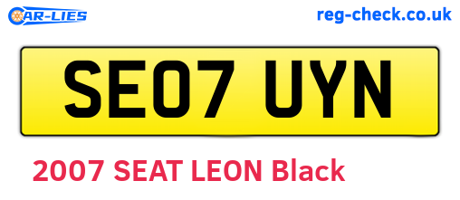 SE07UYN are the vehicle registration plates.