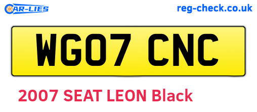 WG07CNC are the vehicle registration plates.