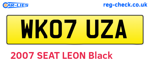 WK07UZA are the vehicle registration plates.