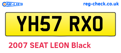 YH57RXO are the vehicle registration plates.