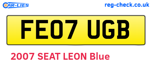 FE07UGB are the vehicle registration plates.