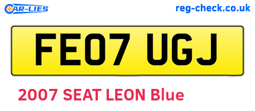 FE07UGJ are the vehicle registration plates.