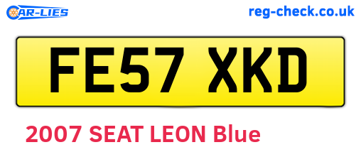 FE57XKD are the vehicle registration plates.