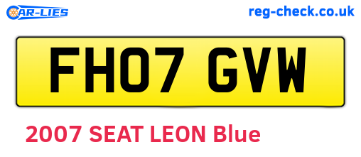FH07GVW are the vehicle registration plates.