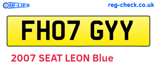 FH07GYY are the vehicle registration plates.