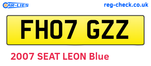 FH07GZZ are the vehicle registration plates.