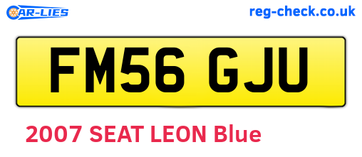 FM56GJU are the vehicle registration plates.