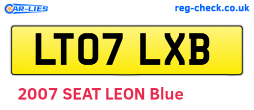 LT07LXB are the vehicle registration plates.
